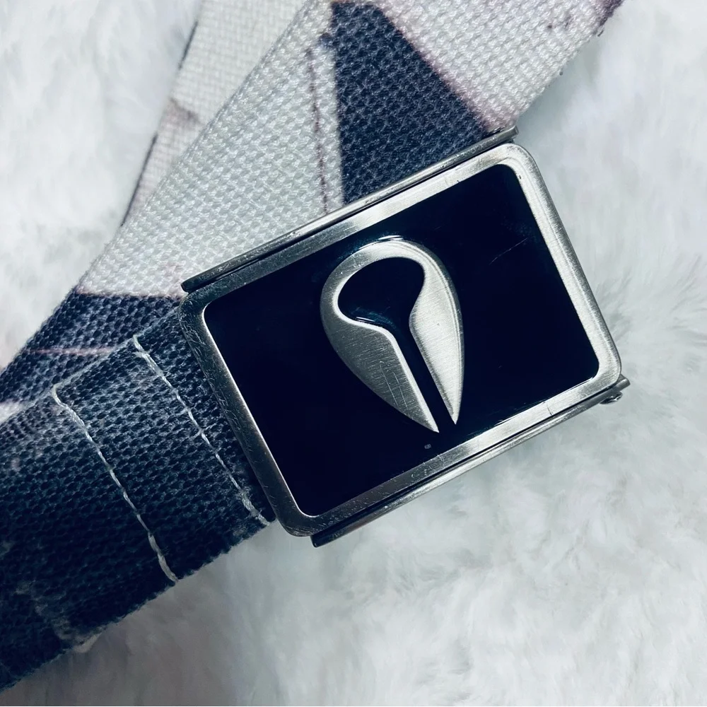 Surfer Black and Gray Belt with Silver Buckle